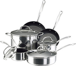 FARBERWARE STAINLESS STEEL 10-PIECE COOKWARE SET | Ace Rent to Own