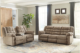 Workhorse Reclining Sofa & Reclining Loveseat W/ Console | Ace Rent to Own