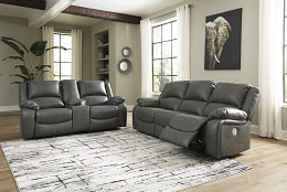 Calderwell Reclining Sofa and Loveseat with Console | Ace Rent to Own