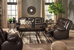 Vacherie Reclining Sofa & Reclining Loveseat W/Console | Ace Rent to Own