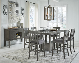 Ashley Hallanden Counter Height Dining Table and 6 Barstools | Ace Rent to Own