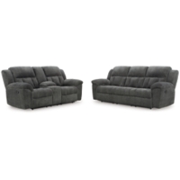 Frohn Reclining Sofa and Loveseat w/ Console