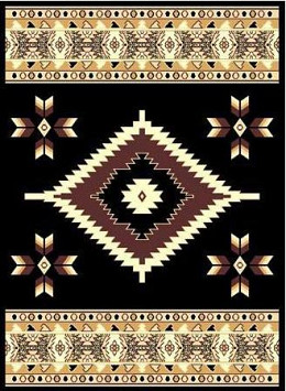 5 X 8 TAJ SOUTHWESTERN 2 BLACK RUG | Ace Rent to Own