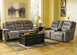 Rotation Reclining Sofa & Reclining Loveseat W/Console | Ace Rent to Own