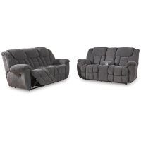 Foreside Reclining Sofa and Loveseat w/ Console