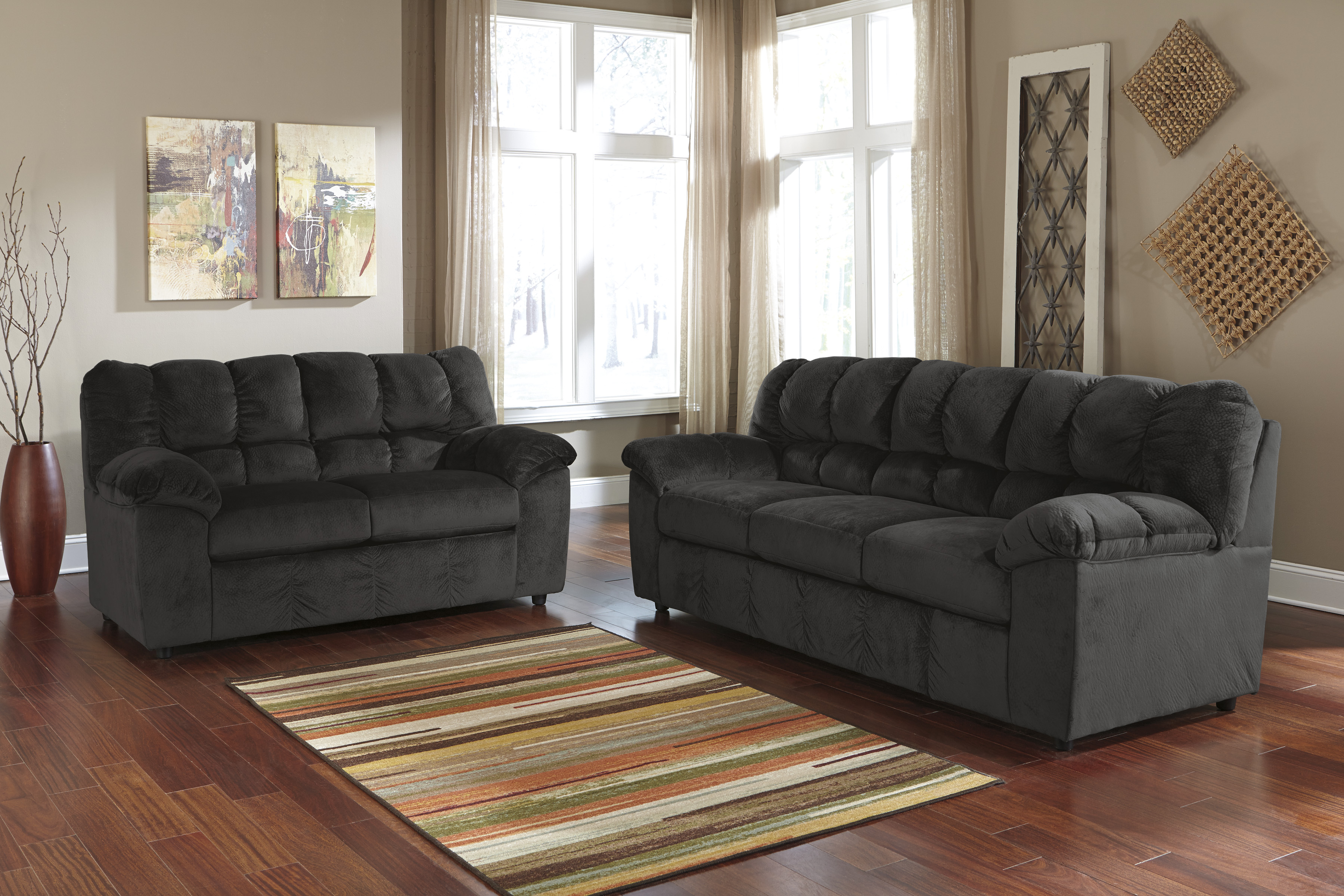 Ace Rent To Own Ashley Furniture Ebony Julson Sofa Loveseat