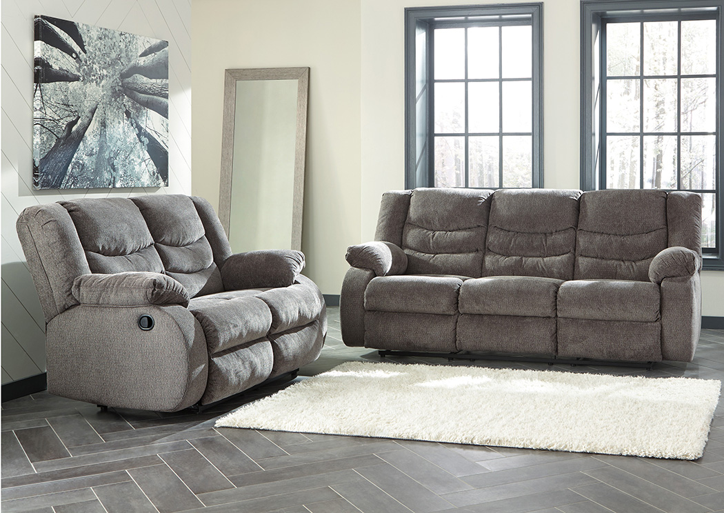 ACE Rent To Own |Ashley Furniture Gray Tulen Reclining Sofa &amp; Reclining