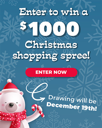 Enter to win a $1000 Christmas shopping spree! Drawing will be December 19th!