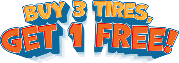Buy 3 tires, get 1 free!