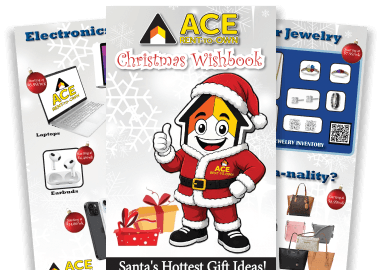 Pages of the Ace Christmas Wishbook with Santa's hottest gift ideas